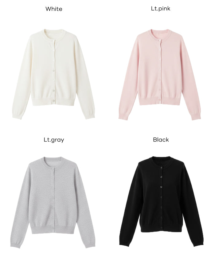 春日合身圓領針織外套