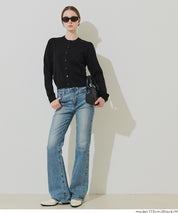 春日合身圓領針織外套