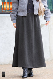 【保暖內刷毛】優雅A字長裙