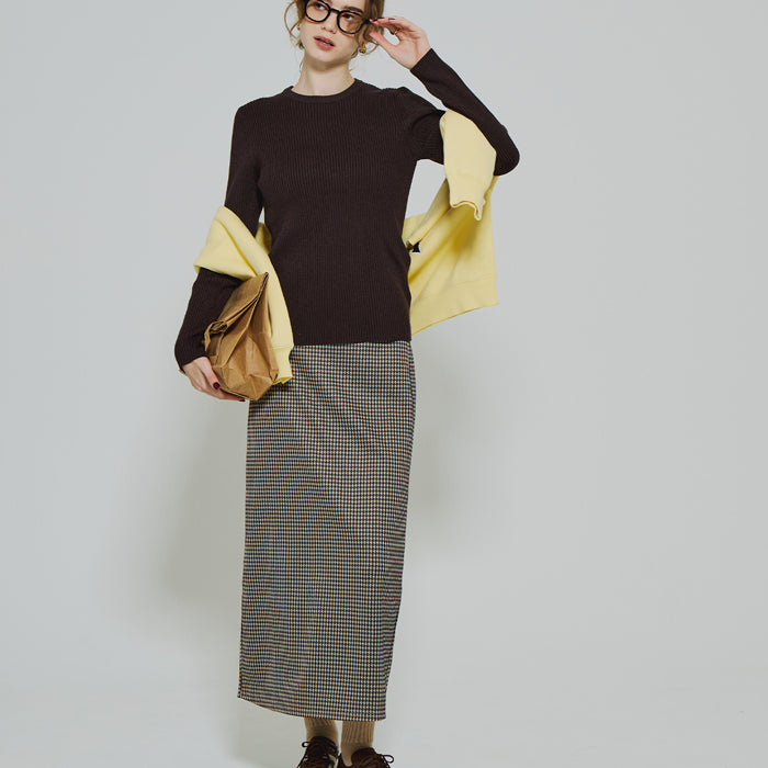 格紋直筒半裙