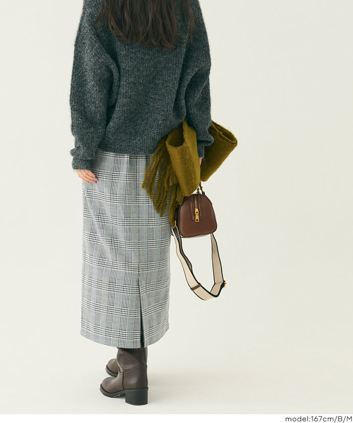 格紋直筒半裙