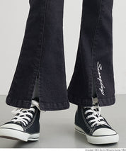 童裝刺繡造型喇叭牛仔褲