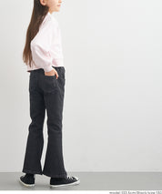 童裝刺繡造型喇叭牛仔褲