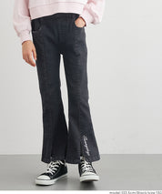 童裝刺繡造型喇叭牛仔褲