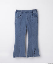 童裝刺繡造型喇叭牛仔褲