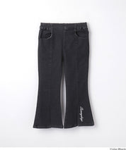 童裝刺繡造型喇叭牛仔褲