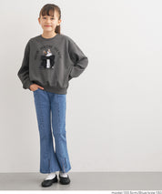 童裝刺繡造型喇叭牛仔褲