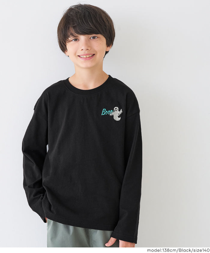 童裝萬聖節刺繡長袖棉質上衣
