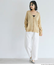 UVCUT 薄款V領中長針織外套