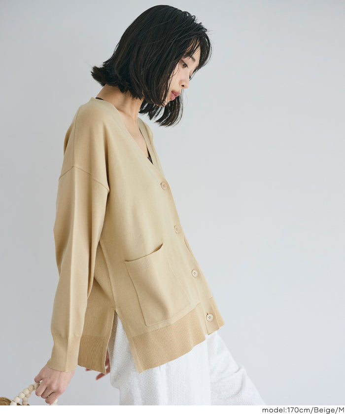 UVCUT 薄款V領中長針織外套