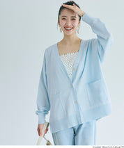 UVCUT 薄款V領中長針織外套