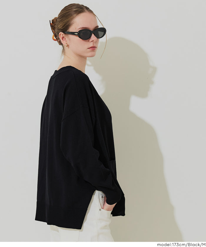 UVCUT 薄款V領中長針織外套