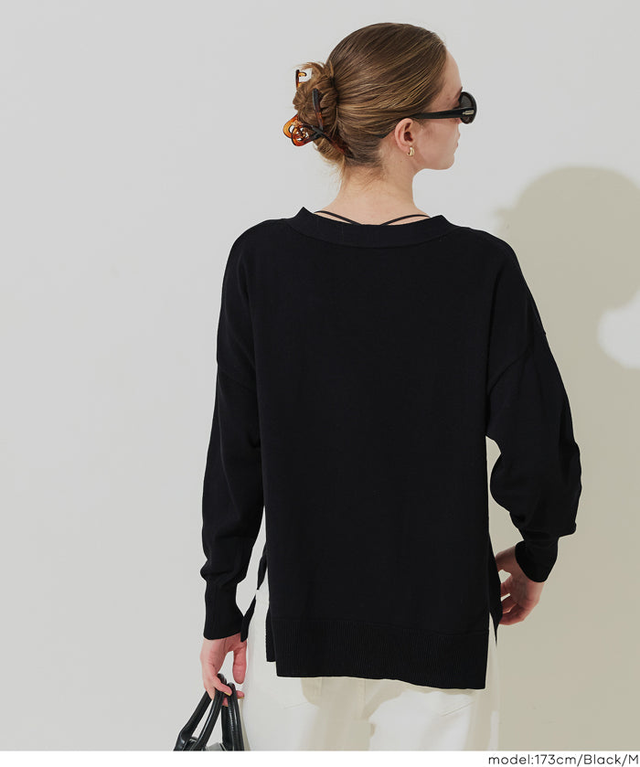 UVCUT 薄款V領中長針織外套