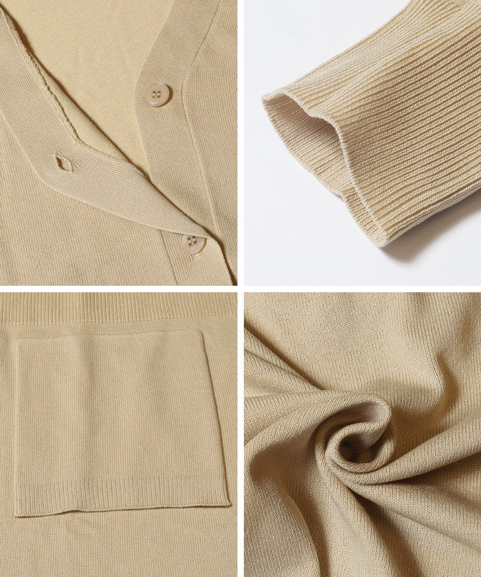 UVCUT 薄款V領中長針織外套