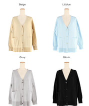 UVCUT 薄款V領中長針織外套