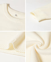 可機洗 可配套雪尼爾英字LOGO圓領針織毛衣