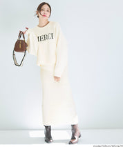 可機洗 可配套雪尼爾英字LOGO圓領針織毛衣