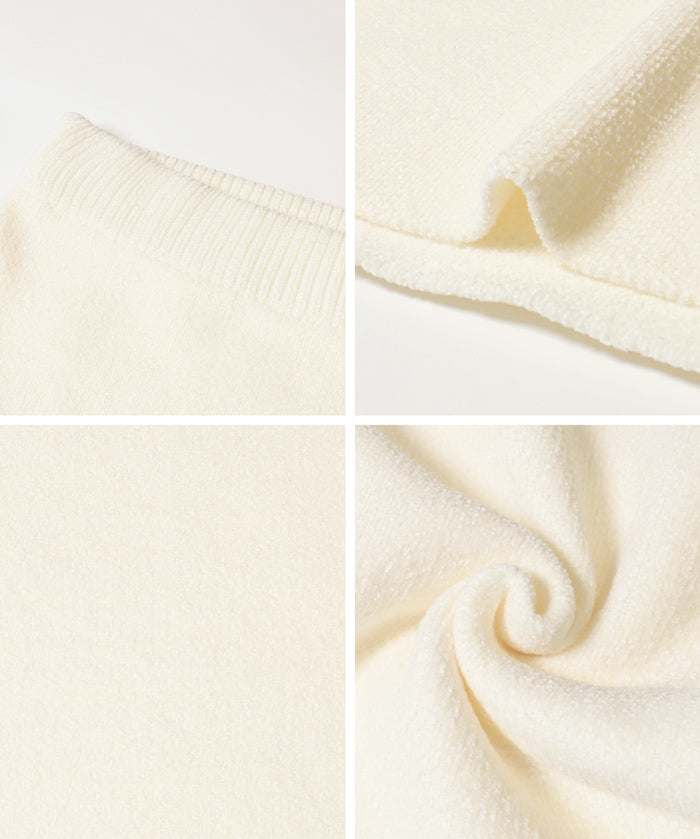 可機洗 可配套雪尼爾直筒針織半裙