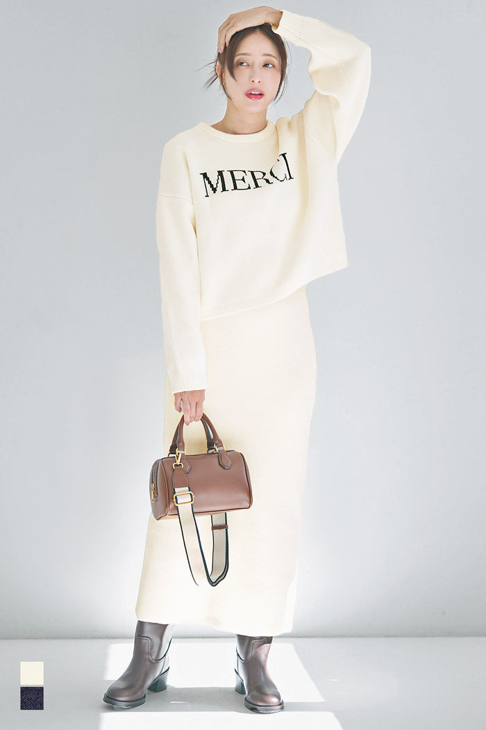 可機洗 可配套雪尼爾直筒針織半裙