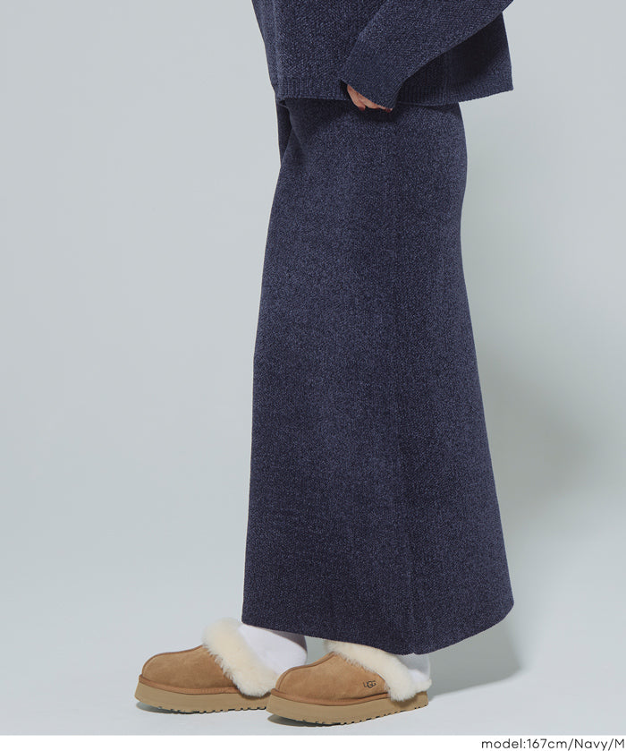 可機洗 可配套雪尼爾直筒針織半裙