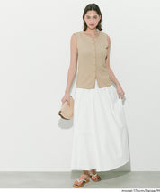 皺褶肌理彈性金扣背心 (Button vest with textured)