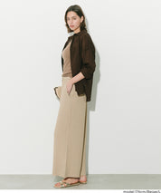 凹凸肌理彈性休閒褲 (Wide-leg pants with textured )