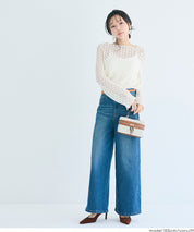 日系蕾絲船領長袖上衣