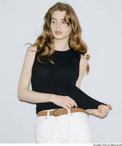 合身螺紋無袖背心 (Wide rib tank top)