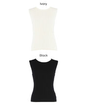 合身螺紋無袖背心 (Wide rib tank top)