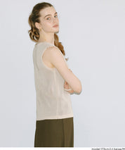 棉麻質感V領垂感透膚針織背心 (Linen-touch knit button vest)