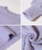 童裝細閃LOGO毛絨長袖毛衣