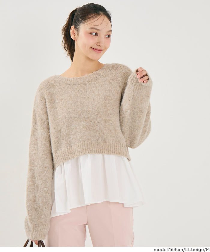 背後蝴蝶結拼接娃娃上衣