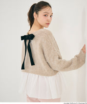 背後蝴蝶結拼接娃娃上衣