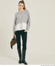 背後蝴蝶結拼接娃娃上衣