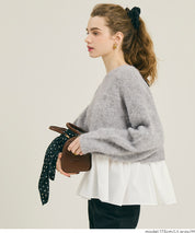 背後蝴蝶結拼接娃娃上衣