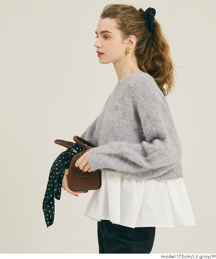 背後蝴蝶結拼接娃娃上衣