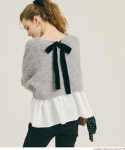 背後蝴蝶結拼接娃娃上衣