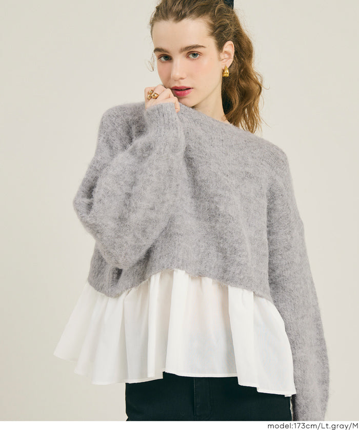 背後蝴蝶結拼接娃娃上衣