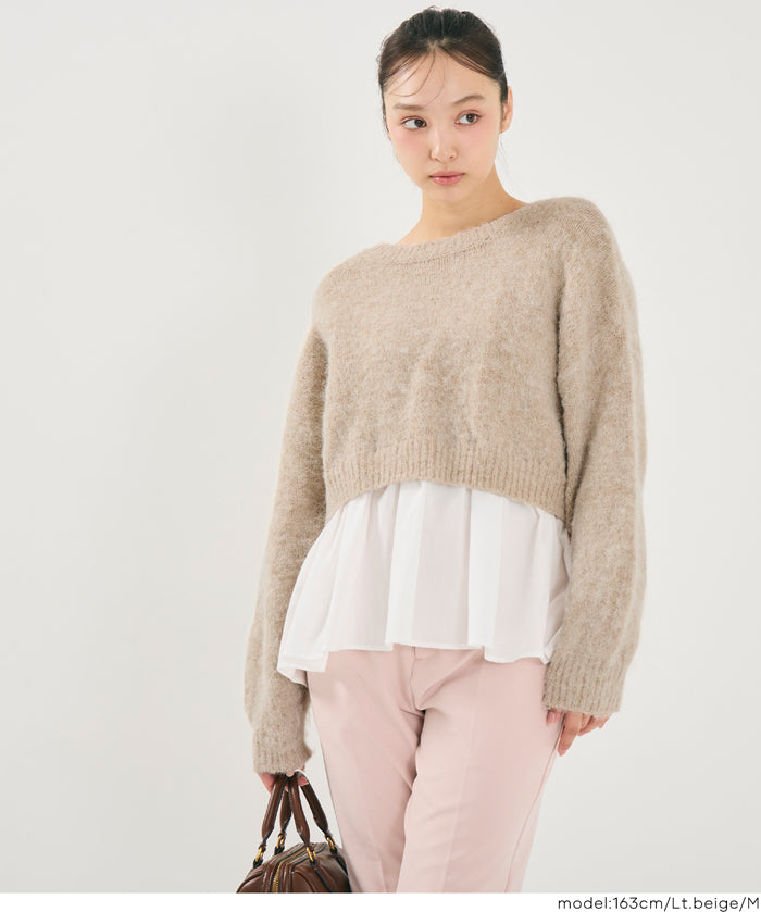 背後蝴蝶結拼接娃娃上衣