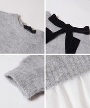 背後蝴蝶結拼接娃娃上衣