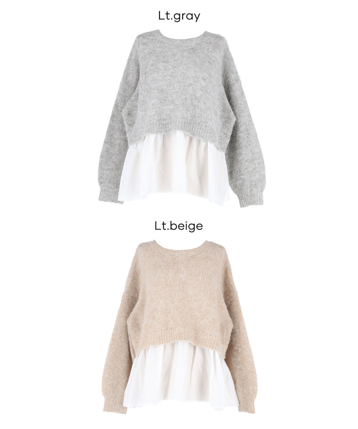 背後蝴蝶結拼接娃娃上衣