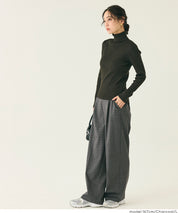 【保暖內刷毛】可機洗彈性西裝寬褲