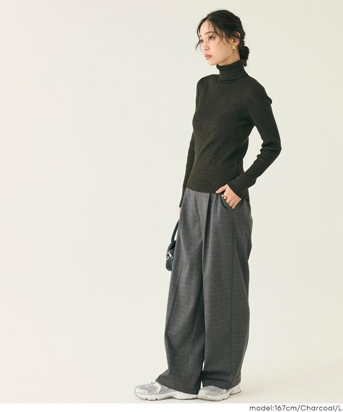 【保暖內刷毛】可機洗彈性西裝寬褲