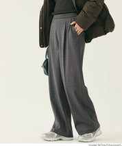 【保暖內刷毛】可機洗彈性西裝寬褲