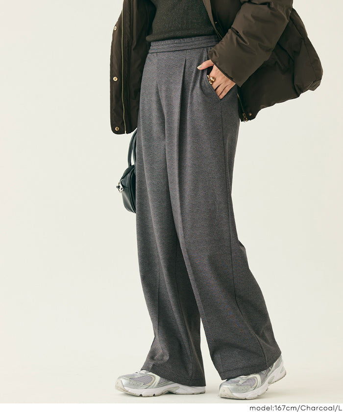 【保暖內刷毛】可機洗彈性西裝寬褲