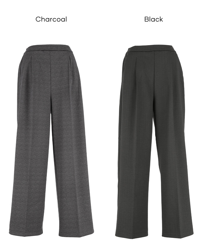 【保暖內刷毛】可機洗彈性西裝寬褲