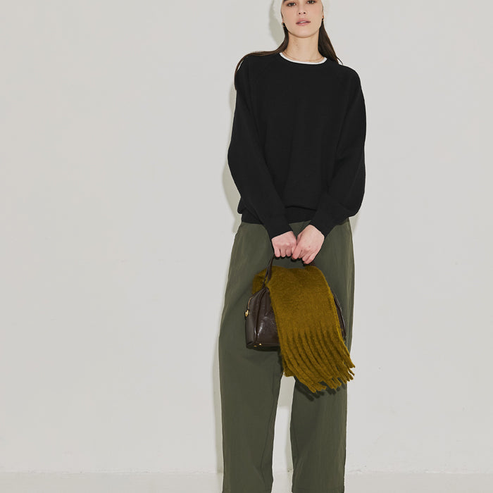 日系層次感衛衣風針織上衣