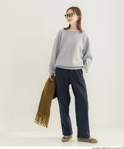 Japanese-style layered sweatshirt-style knit top 
