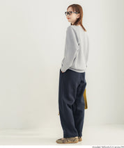 Japanese-style layered sweatshirt-style knit top 