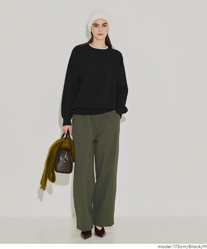 Japanese-style layered sweatshirt-style knit top 